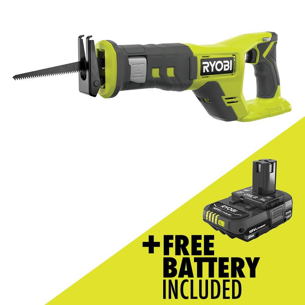 RYOBI ONE+ PCL515B 18V Cordless Reciprocating Saw (Tool Only) - 3400 SPM With 1" Stroke