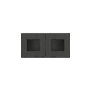 24 in. W x 12 in. D x 12 in. H in Shaker Charcoal Ready to Assemble Wall Kitchen Cabinet with No Glasses