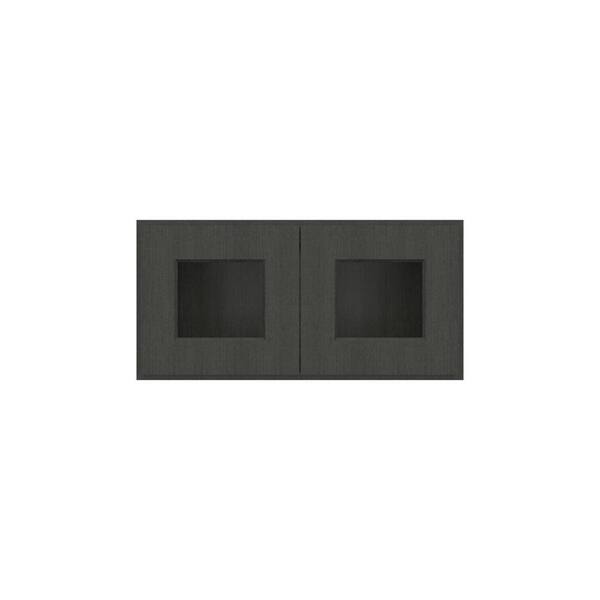 HOMLUX 24-in. W x 12-in. D x 12-in. H in Shaker Charcoal Ready to Assemble Wall Kitchen Cabinet with No Glasses