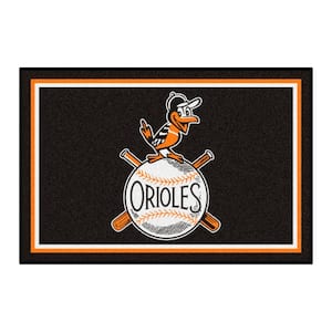 Baltimore Orioles Black 4 ft. x 6 ft. Plush Area Rug