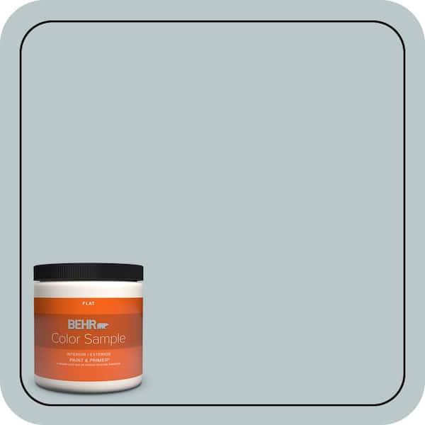 BEHR PREMIUM PLUS 8 oz. #N470-2A Dusted Blue Flat Interior/Exterior Paint and Primer Color Sample