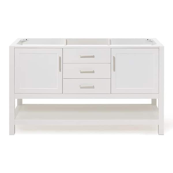 Bayhill 60 in. Freestanding Bathroom Vanity Cabinet without Top in White (Assembled)