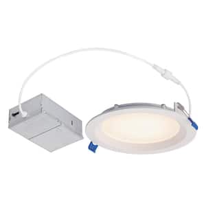 6 in. Slim 2700-5000K Selectable New Construction Canless Integrated LED Recessed Light Kit for Shallow Ceilings