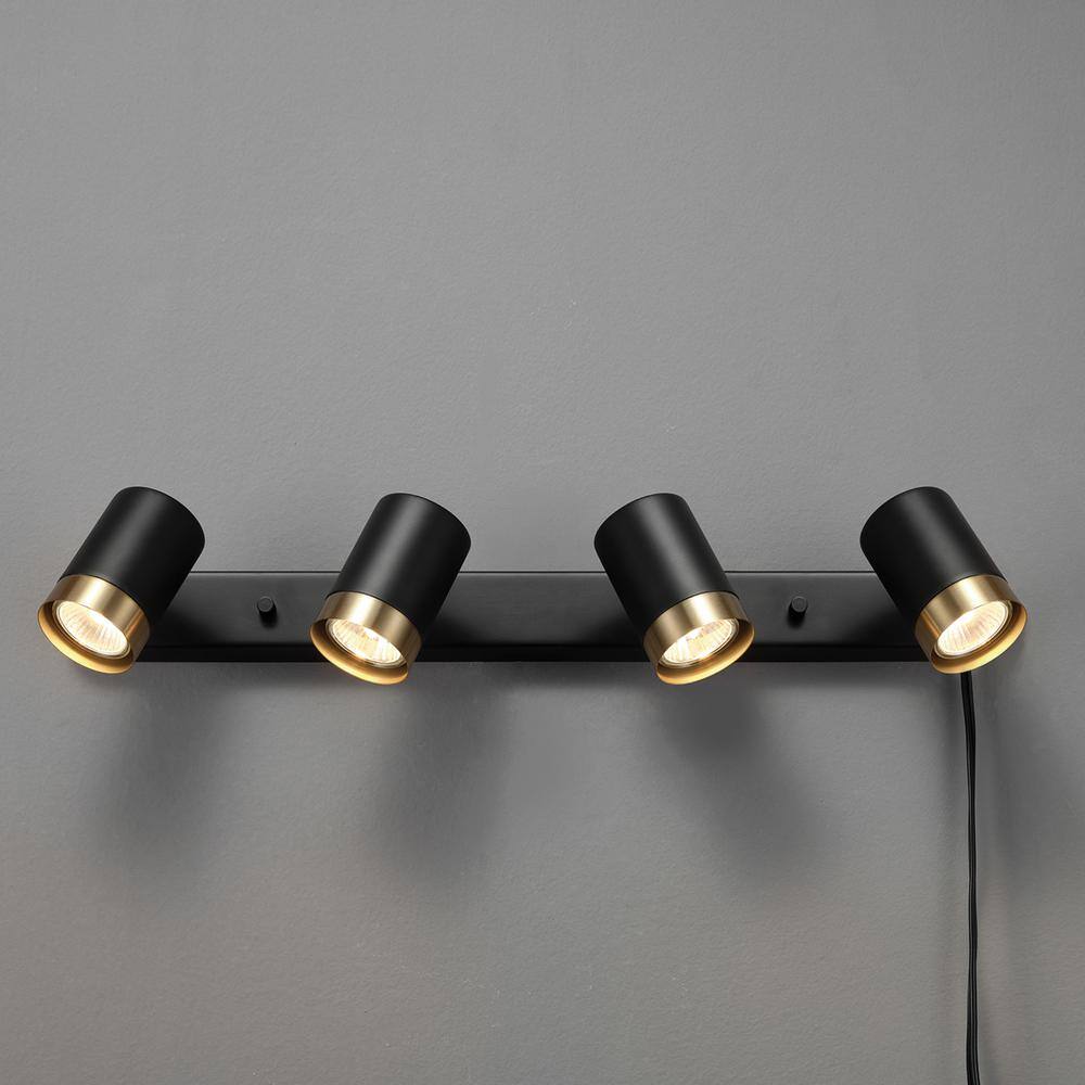 Matte Black 22'' 4-Light Plug-In Track Lighting Kit