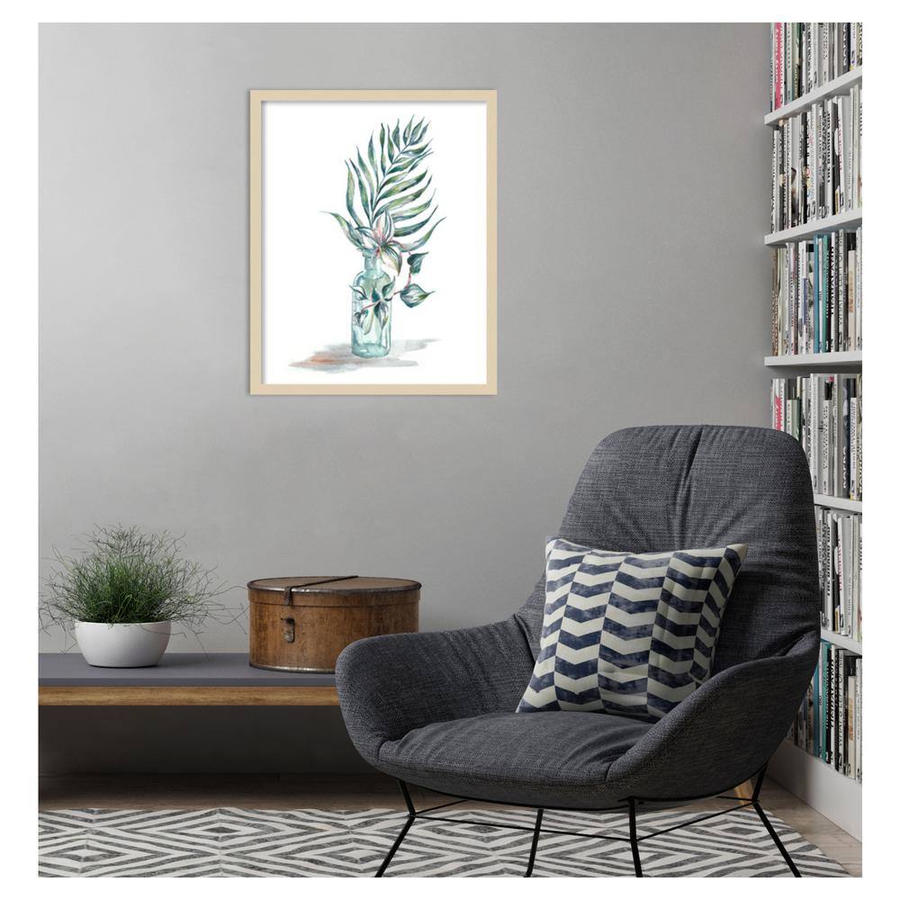 Island Tropics Frond in Bottle I Natural Wood Framed Wall Art