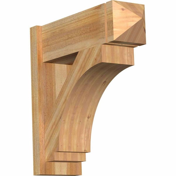 Ekena Millwork 8 in. x 24 in. x 24 in. Western Red Cedar Imperial Arts and Crafts Rough Sawn Outlooker