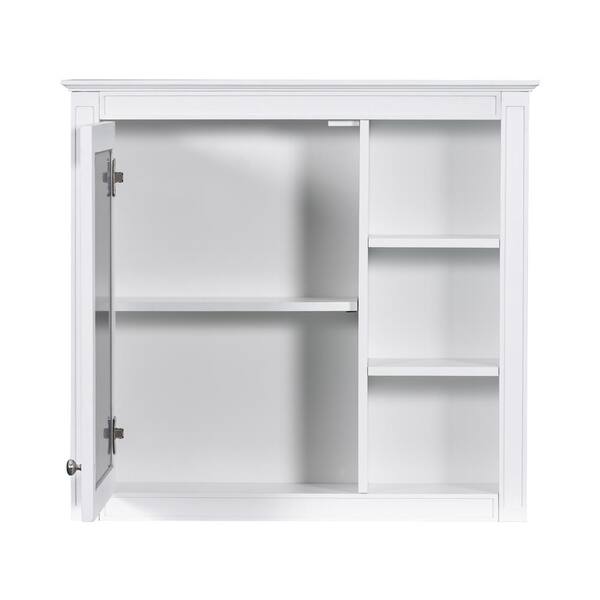 Unbranded 30 in. W x 28 in. H Rectangular MDF Medicine Cabinet with Mirror