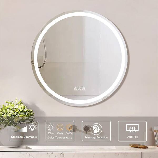 【TICT】MINIMALISM Liberte MLS-624 Blisstyle 24 in. W x 24 in. H Round Framless Mirror Wall Mirror