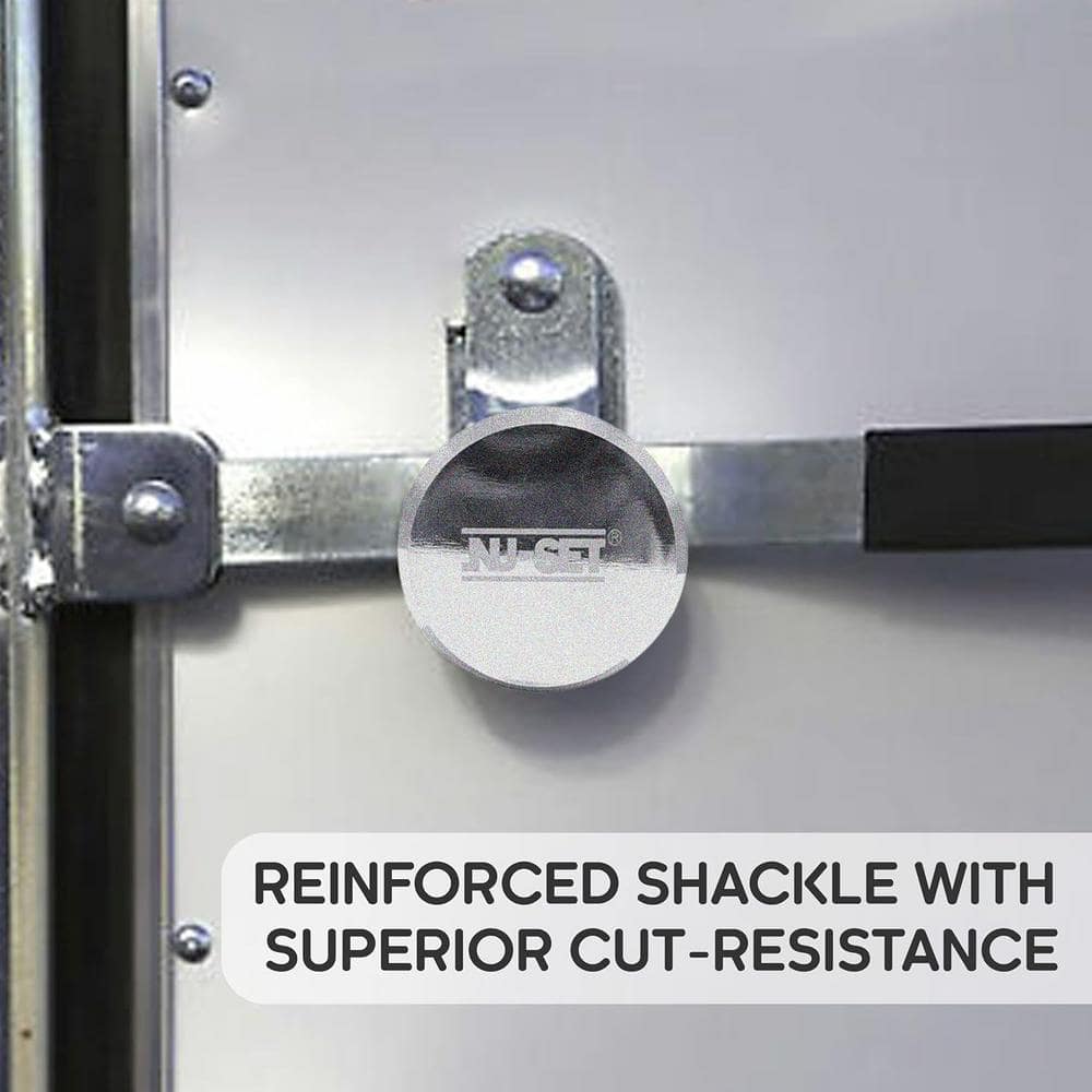 NU-SET 2-7/8 Inch Silver Steel Hockey Puck Padlock