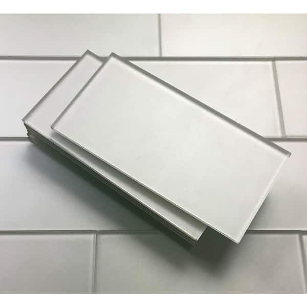 Transitional Design Style White 3 in. x 6 in. Matte Glass Subway Backsplash Wall Tile (1 sq.ft/Case)