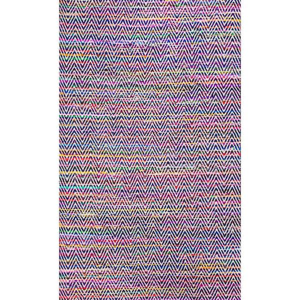 nuLOOM Rochell Bohemian Chevron Indigo 10 ft. x 14 ft. Area Rug