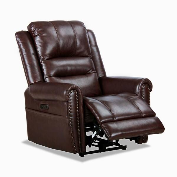 Leather recliner chair with nailhead trim discount