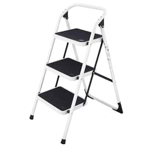 Folding 3-Step Ladder with Handgrip and Anti-Slip Platform, 330 lbs. Load Capacity