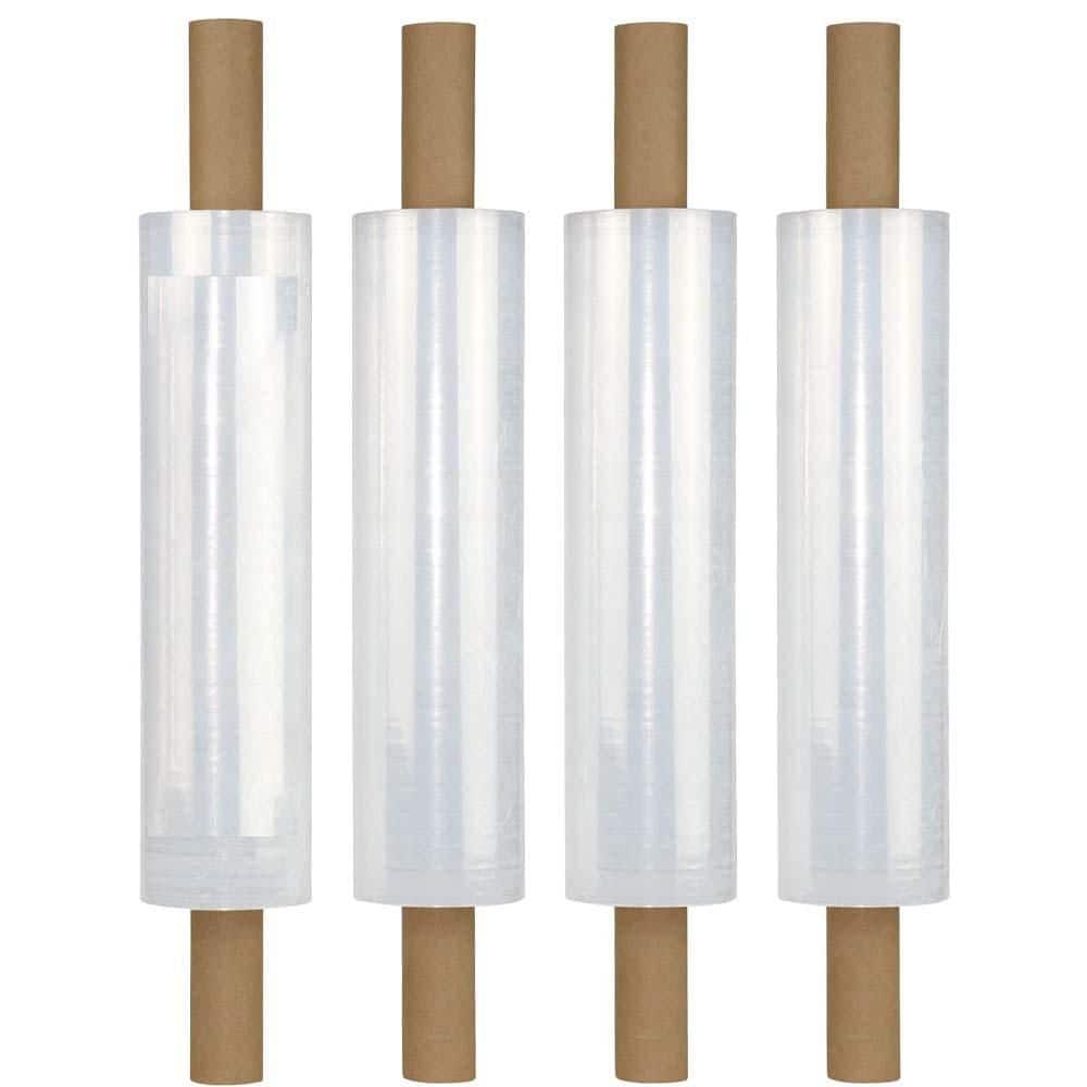 Clear Plastic Stretch Wrap Film 1000 ft. 80 Gauge 4-Packs with Handle for Packing, Moving, Storage, 15 in. Rolls price history on PriceWatchPro
