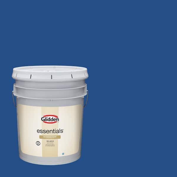 Glidden Essentials 5 gal. PPG1161-7 Brilliant Blue Flat Exterior Paint