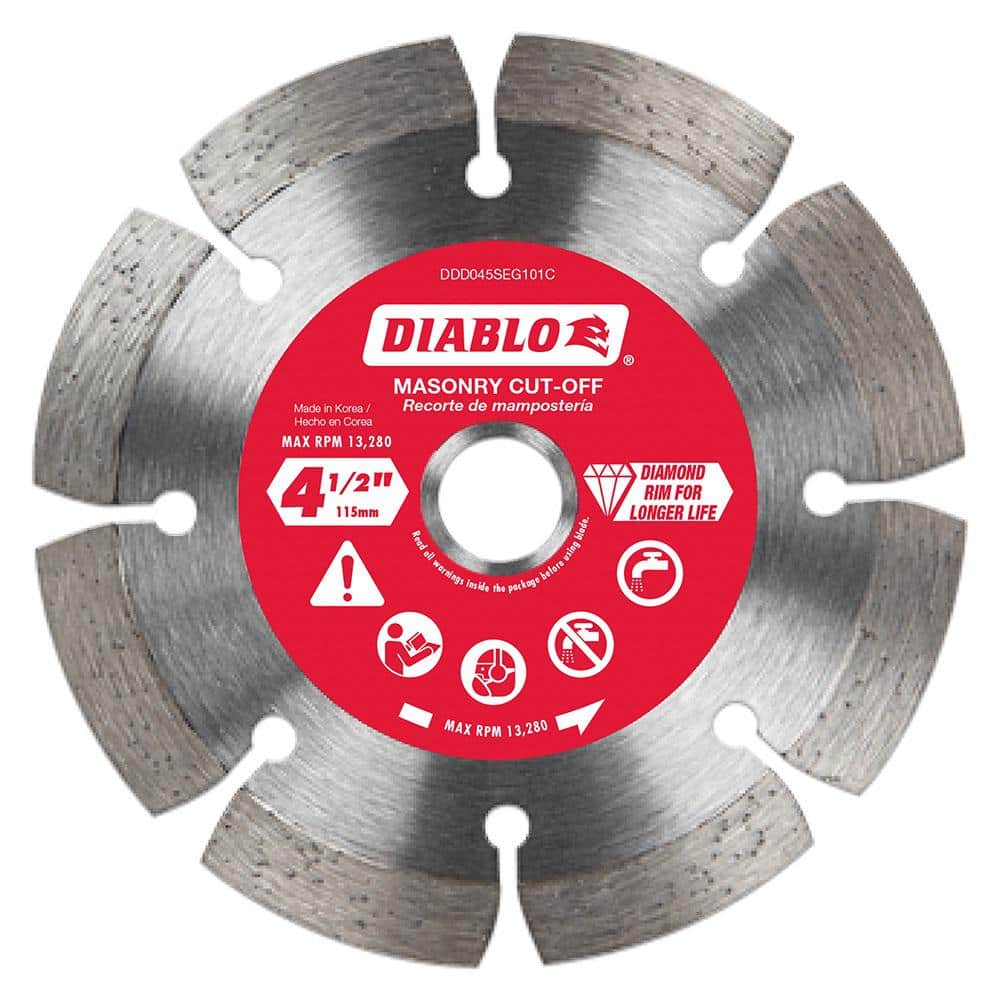Diablo 4-1/2" Turbo Blades Diamond Masonry Cut-Off Blade DDD045TUR101C 
