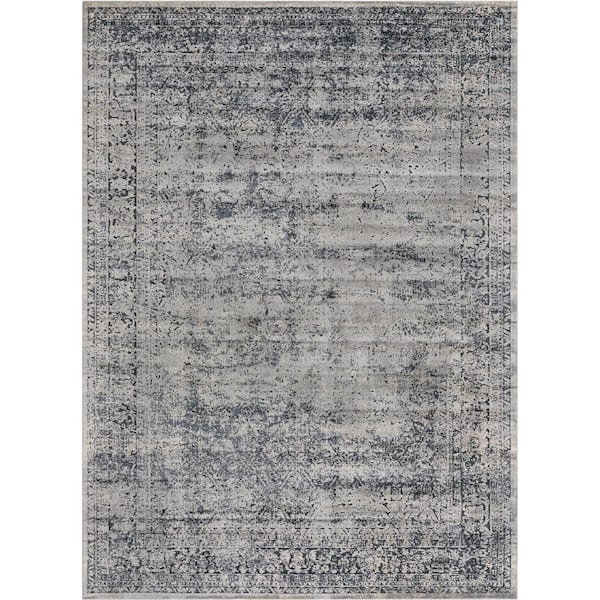 Unique Loom Chateau Collection Area Rug - Jefferson (9 ft.  x 12 ft. Rectangle Blue Gray/Beige)