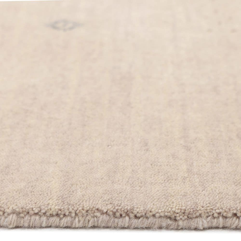 Natural Geometric Hand-Knotted Wool Area Rug 8' x 10'