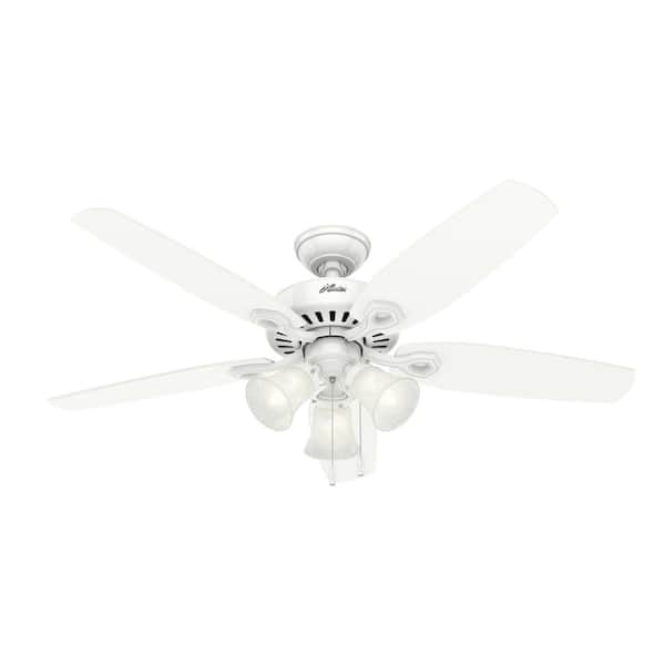 Hunter Builder Plus 52 in. Indoor 3-Light White Ceiling Fan