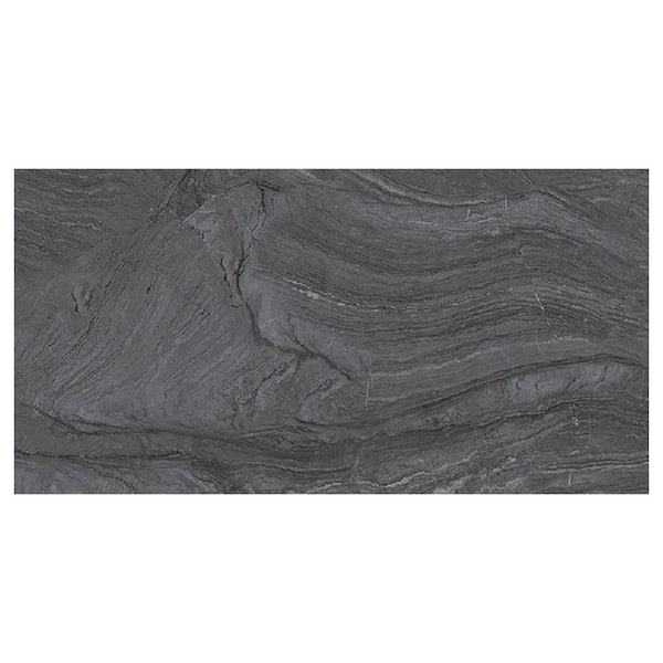 Apollo Tile Sculpt 12.6 in. x 24.6 in. Black Porcelain Matte Wall and Floor Tile (10.76 sq. ft./case) 5-Pack