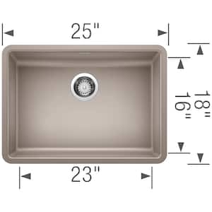 Precis Undermount Granite 25 in. x 18 in. Single Bowl Kitchen Sink in Truffle