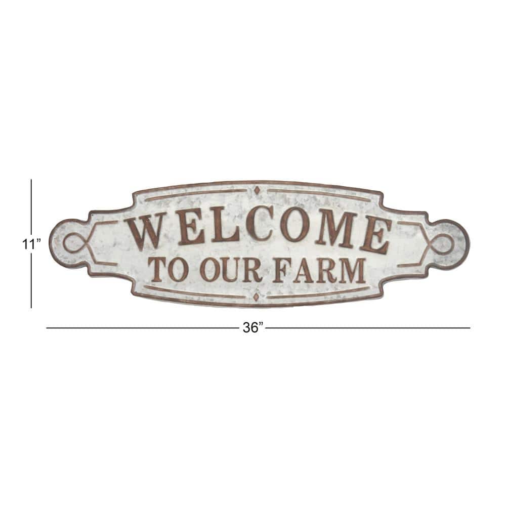 Rustic Brown and Gray Iron Farmhouse Wall Sign