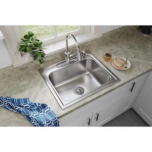 Pergola 25in. Drop-in 1 Bowl 20 Gauge  Stainless Steel Sink Only and No Accessories