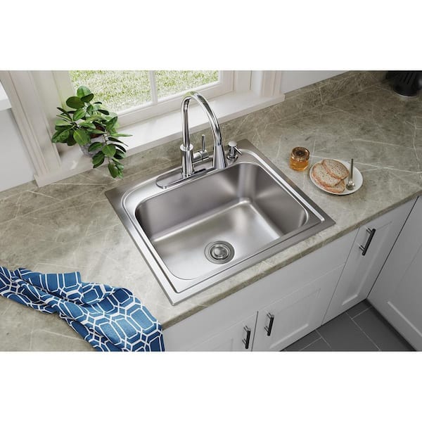 Pergola 25 in. Drop-in Single Bowl 20-Gauge Stainless Steel Kitchen Sink Only