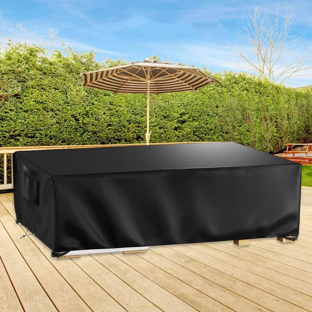 Black Heavy-Duty Waterproof Outdoor Furniture Cover, 110" x 84" x 28"