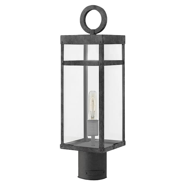 Porter 1-Light Aged Zinc Outdoor Post Mount Light