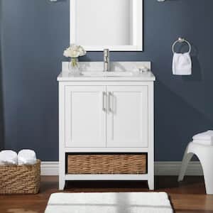 Newhall 30 in. W x 22 in. D Bath Vanity in White with Cultured Marble Vanity Top in White with White Basin