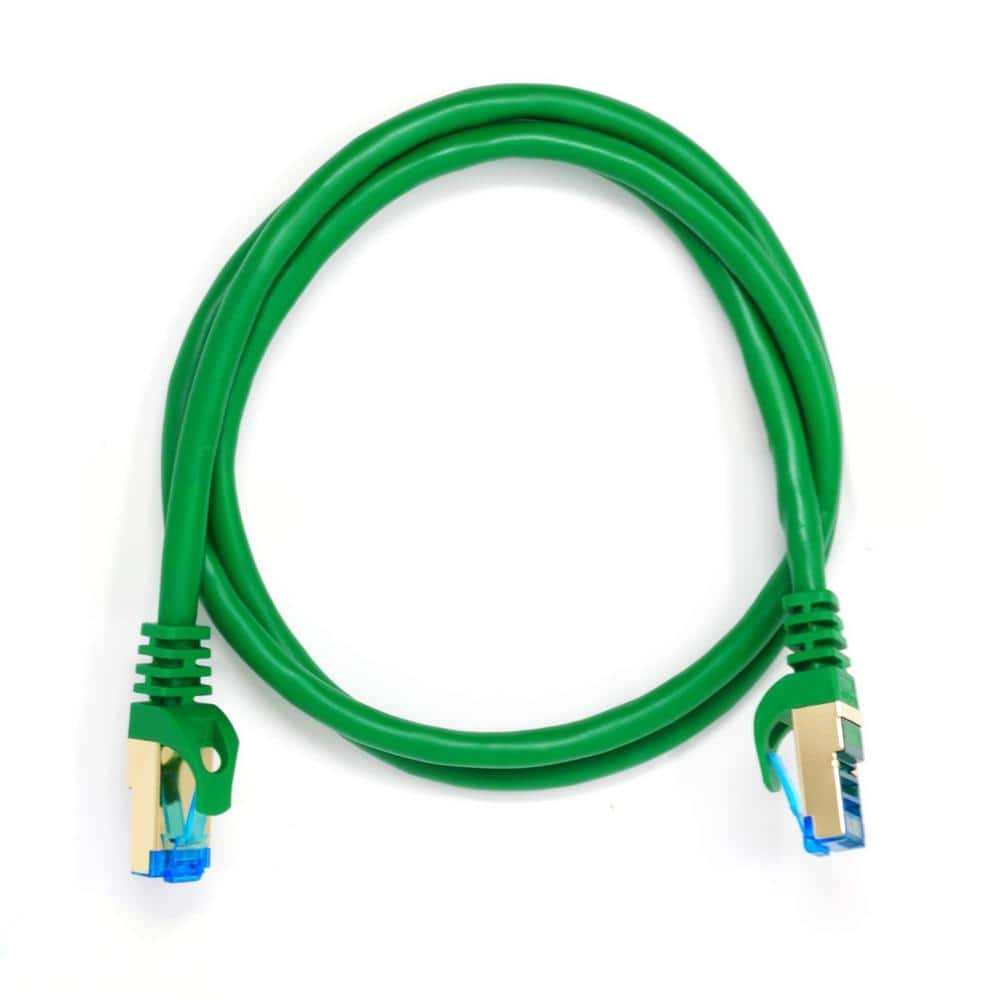 QualGear 3 ft. CAT 7 Round High-Speed Ethernet Cable - Green