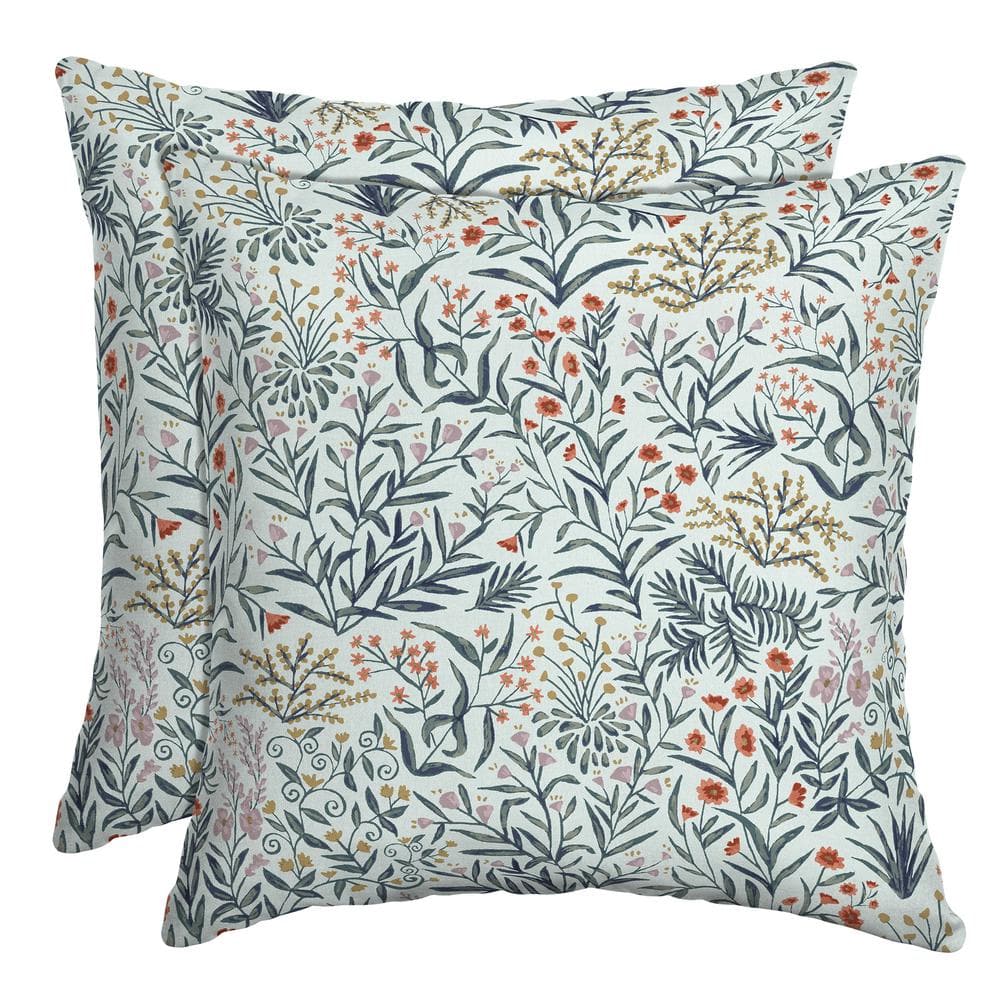 Pistachio Botanical Outdoor Square Toss Pillow Set