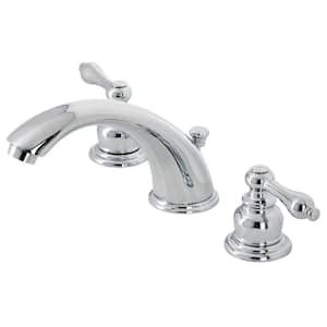 Victorian 2-Handle 8 in. Widespread Bathroom Faucets with Brass Pop-Up in Polished Chrome