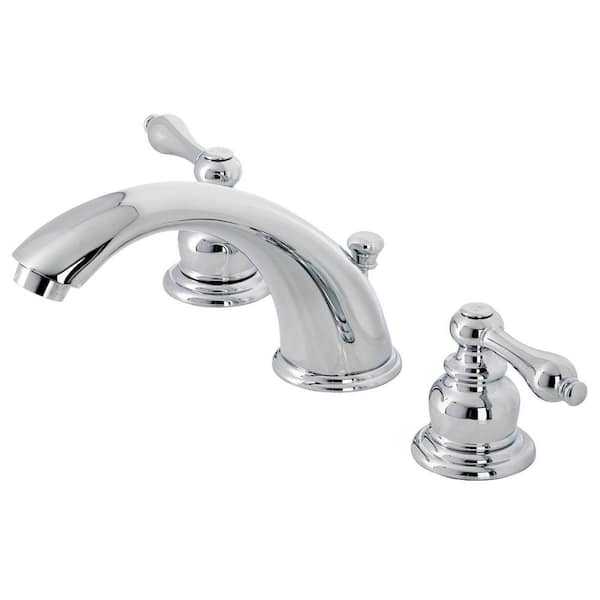 Kingston Brass Victorian 2-Handle 8 in. Widespread Bathroom Faucets with Brass Pop-Up in Polished Chrome