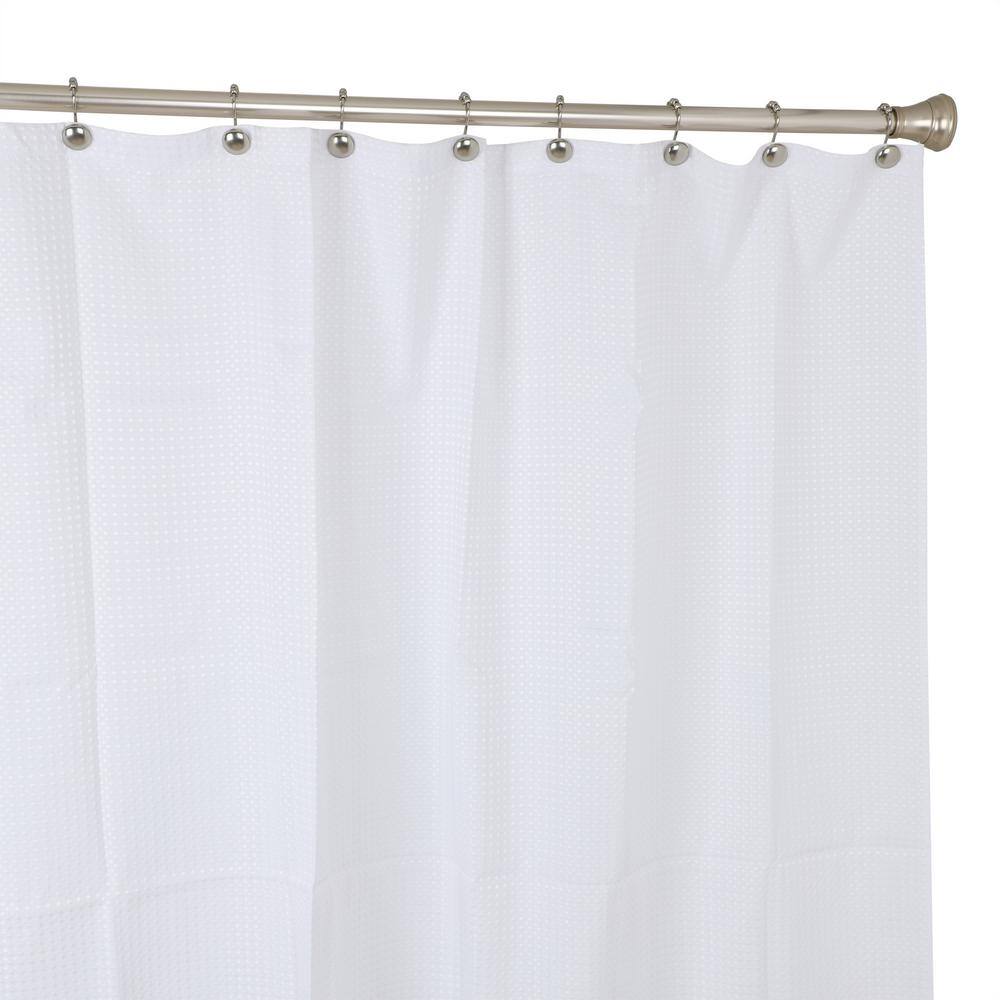 Brushed Nickel Single Design Shower Curtain Hooks Set of 12