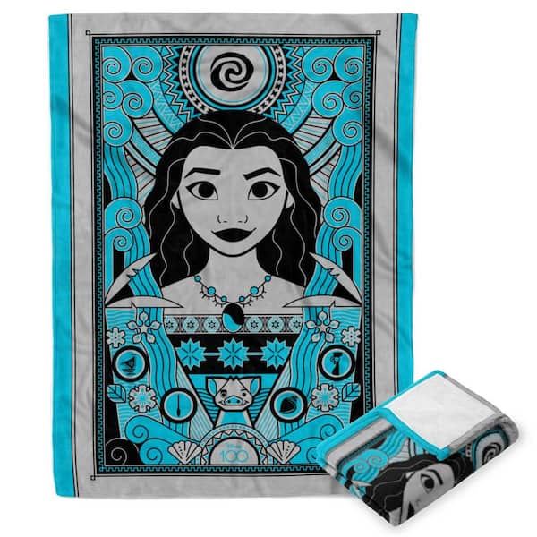 THE NORTHWEST GROUP Disney D100 Art Deco Moana Silk Touch Multicolor Throw Blanket