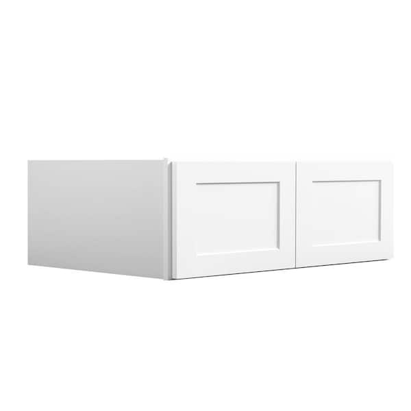 36 in. W. x 24 in. D x 15 in. H in Shaker White Plywood Ready to Assemble Kitchen Wall Cabinets with 2 Doors