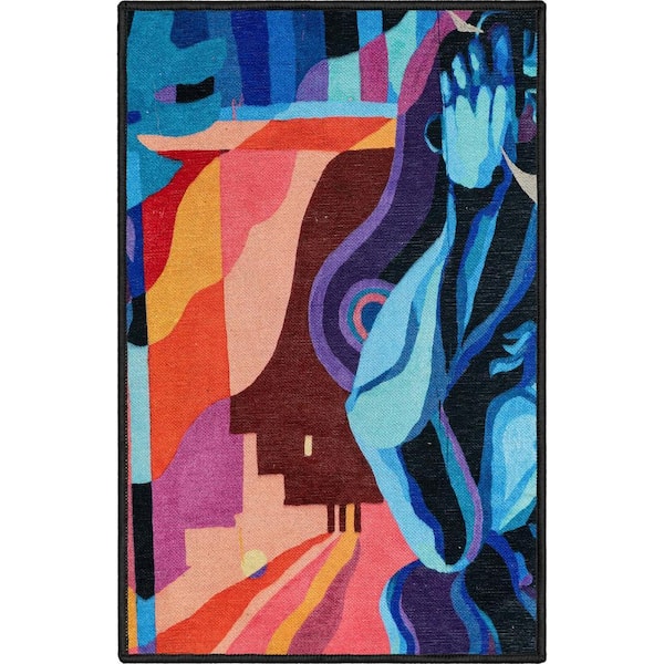 Misha - The Sunday Jungle Aubade Modern Abstract Multi 2 ft. x 3 ft. Area Rug