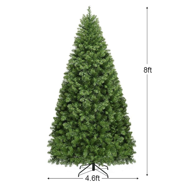 Costway 8 ft. Pre-Lit Dense PVC Christmas Tree Spruce Hinged