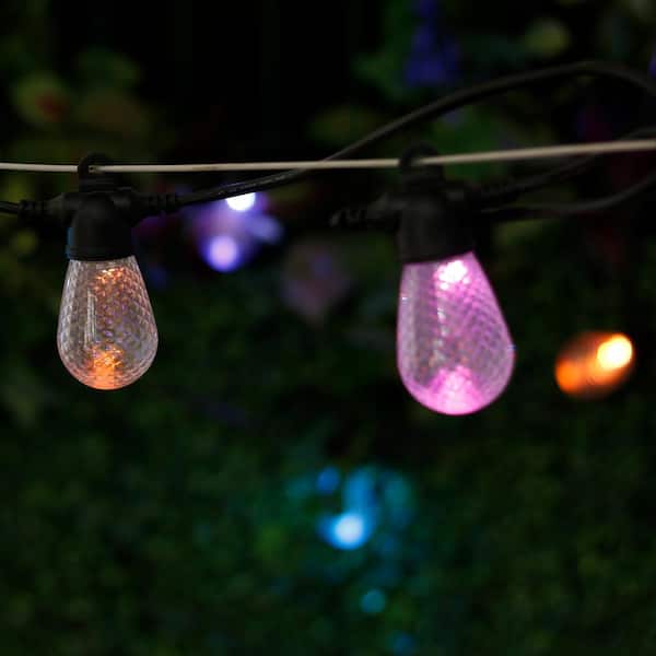 4 Solar Powered MULTICOLOUR CHANGING LED Hanging Light Bulbs Garden Lights 