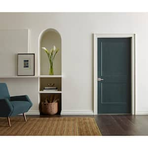 30 in. x 80 in. 2 Panel Monroe Primed Right-Hand Smooth Solid Core Molded Composite MDF Single Prehung Interior Door