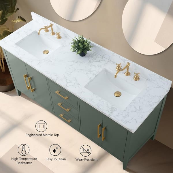 Vanity Art 72 in. W x 22 in. D x 38 in. H Double Sink Bath Vanity