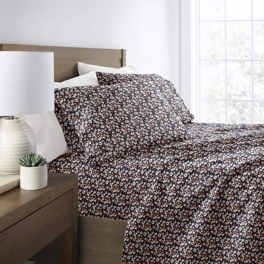 Twin Terracotta Floral Microfiber Kids Sheet Set