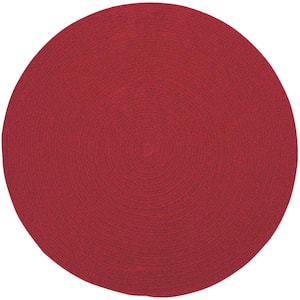 Manteo Dark Red 3 ft. x 3 ft. Round Area Rug