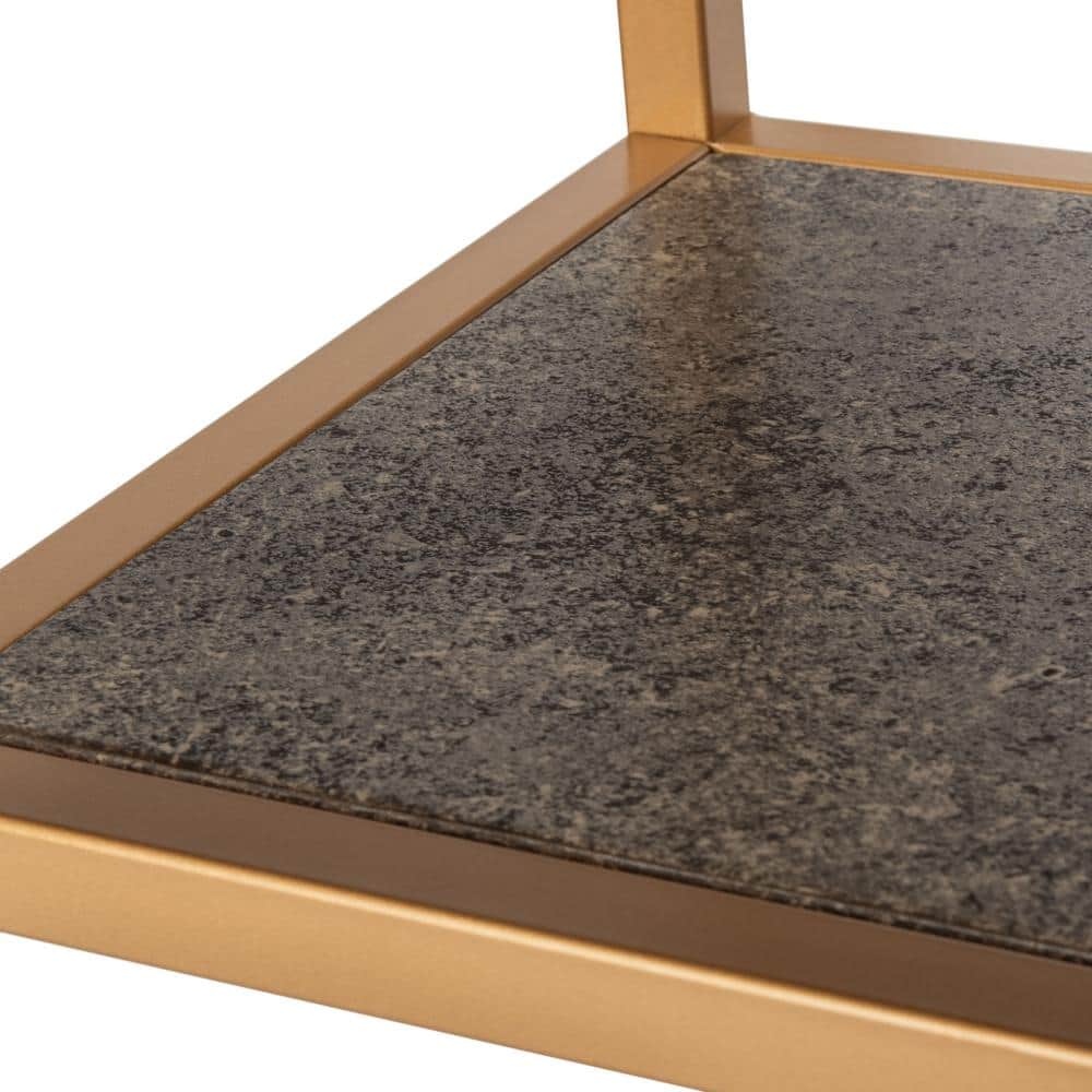 Octavia Transitional 54'' Black & Gold Metal Console Table with Storage