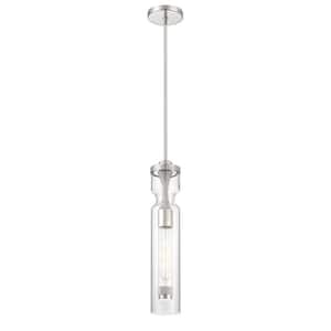 Mistero 1-Light Nickel Pendant with Clear Glass Shade