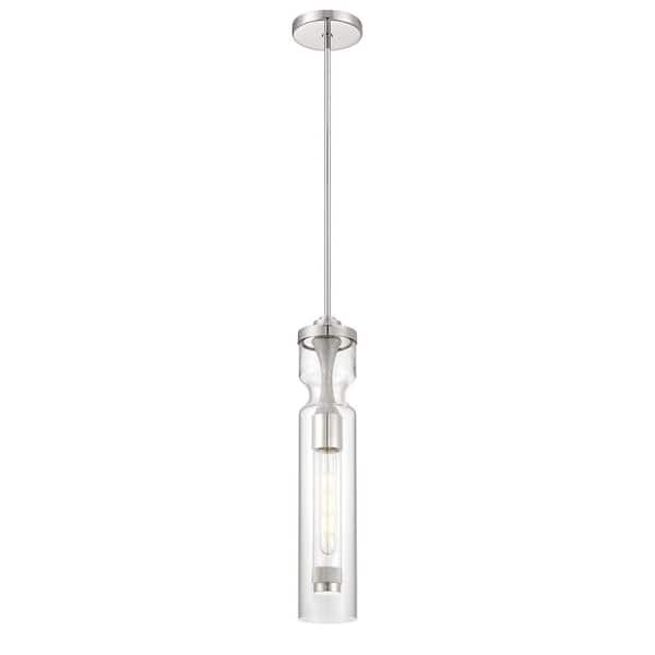 Eurofase Mistero 1-Light Nickel Pendant with Clear Glass Shade