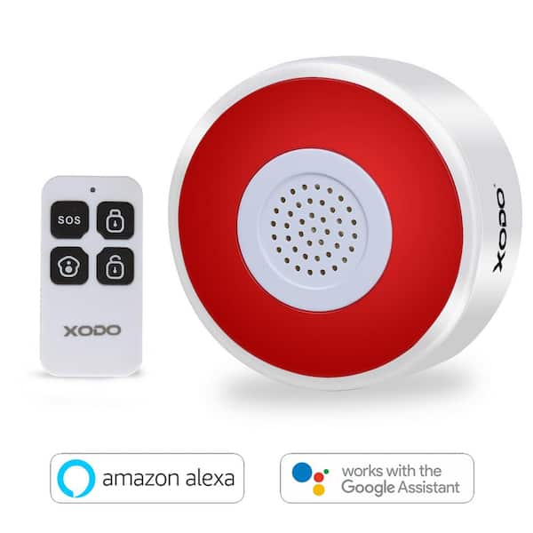 Xodo Smart Alarm Gateway with Remote Control/App Control WiFi Wireless Siren Alarm with Strobe LED Flashing for Home Caring