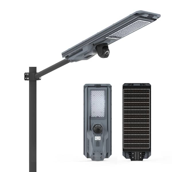 3800 Lumen Gray Motion Sensing Dusk to Dawn Integrated LED Floodlight with WiFi PTZ Camera and 32GB SD Card